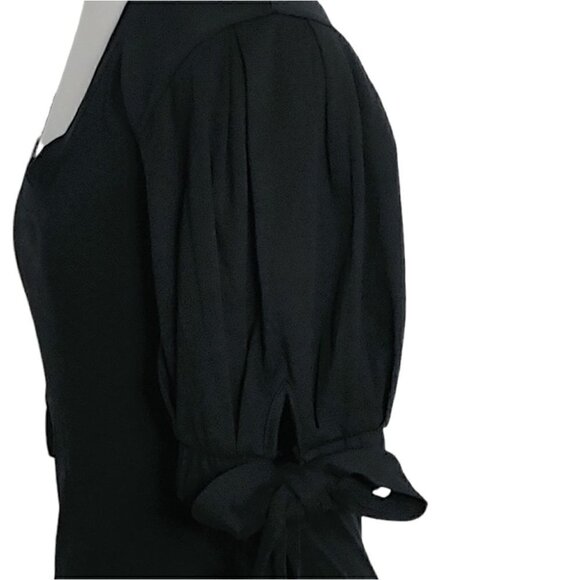 NWT I.N.C INTERNATIONAL CONCEPT Black scoop neck puff sleeve top - Picture 8 of 15